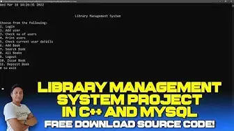 Video thumbnail for Library Management System Project in C++ and MySQL Database (Free Download) 2022