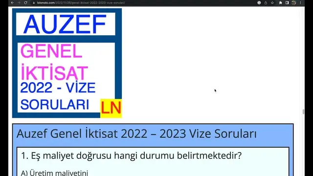 Video thumbnail for Genel İktisat 2022 - 2023 Vize Soruları
