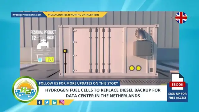 Video thumbnail for Hydrogen fuel cells to replace diesel backup for data center in the Netherlands