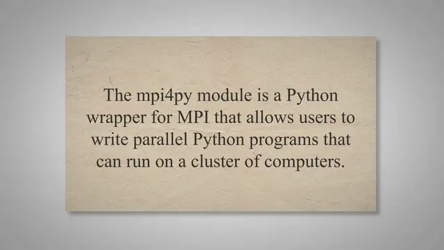 'Video thumbnail for Using mpi4py for Parallel Computing in Python on Supercomputers'