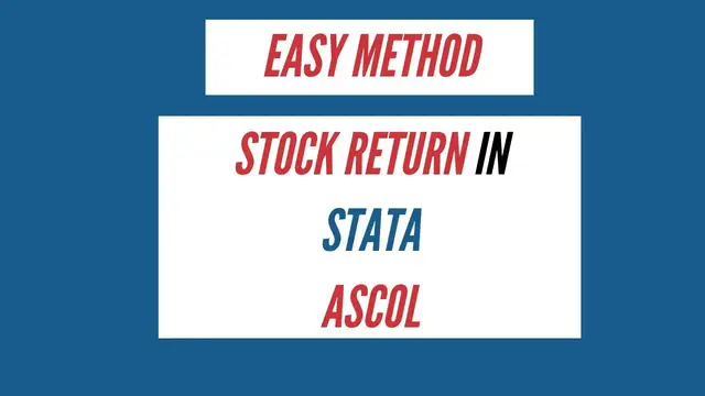 'Video thumbnail for Easy Method of Calculating Stock Return in Stata | ASCOL'