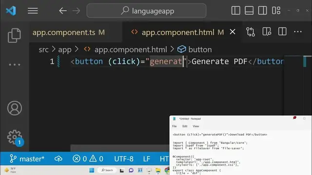 Video thumbnail for Angular 14 jsPDF Project to Export Dynamic PDF Using HTML5 Template and Download it Using FileSaver