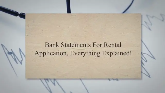 Video thumbnail for Bank statements for rental application, everything explained!