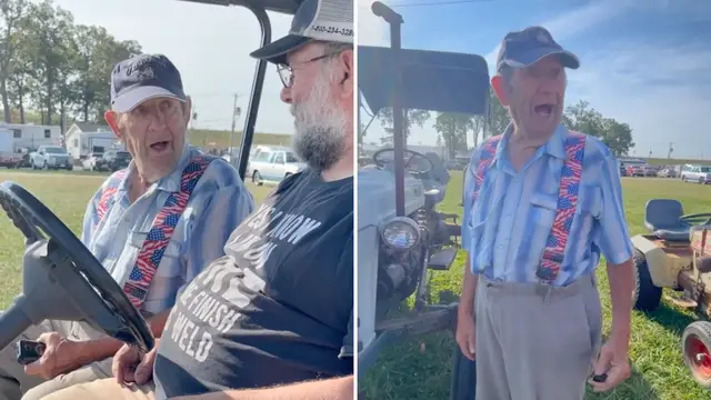 'Video thumbnail for Son Surprises Dad With 1950s Tractor From His Youth On 85th Birthday'