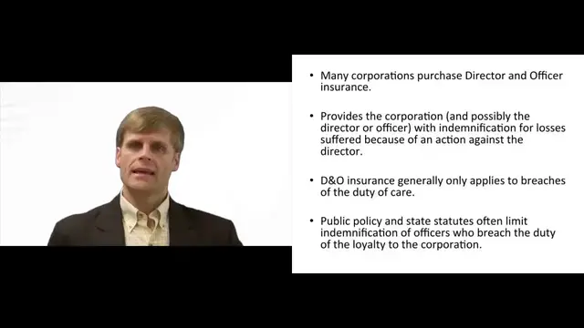 Video thumbnail for Director and Officer Liability Insurance - Explained