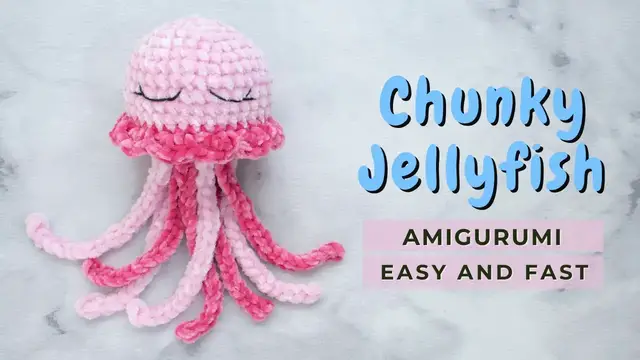 Video thumbnail for How to Crochet a big JELLYFISH SQUISH - the easiest and fastest crochet pattern you'll ever find!