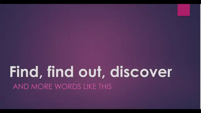 Video thumbnail for Find, Find out, Discover
