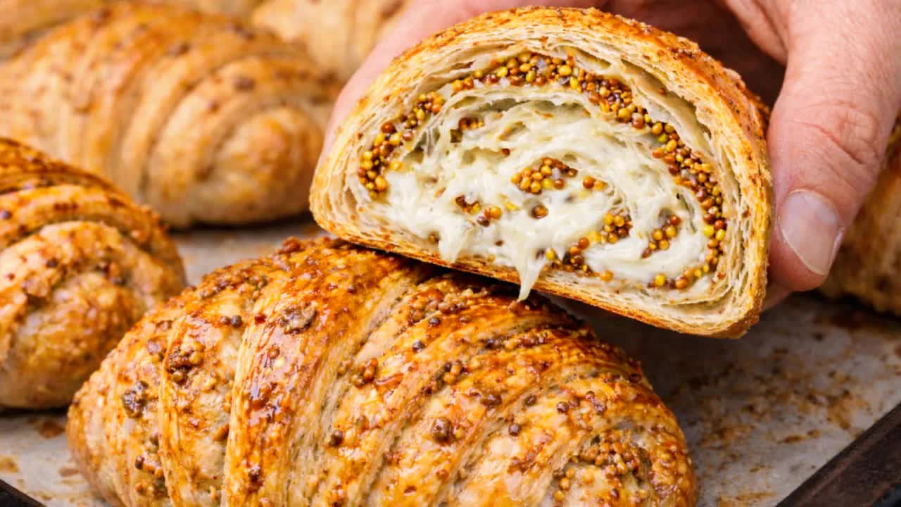 Video thumbnail for Savory Croissants With a Secret Filling