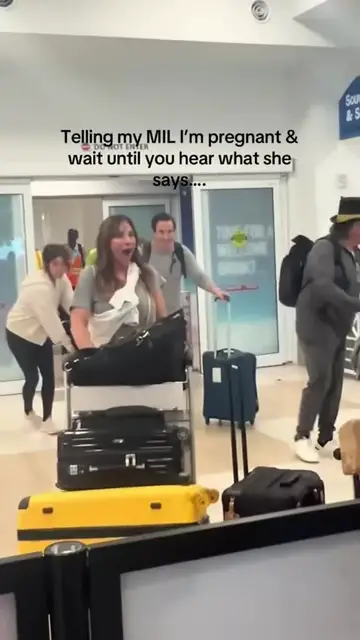Video thumbnail for Mother in Law Reacts to Surprise Pregnancy News at Airport