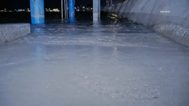 Video thumbnail for US, Los Angeles: Long Beach High Tides Day 2.