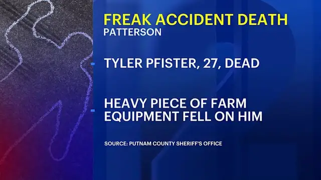 Video thumbnail for Freak accident in Patterson leaves 27-year-old dead after heavy farm equipment falls over
