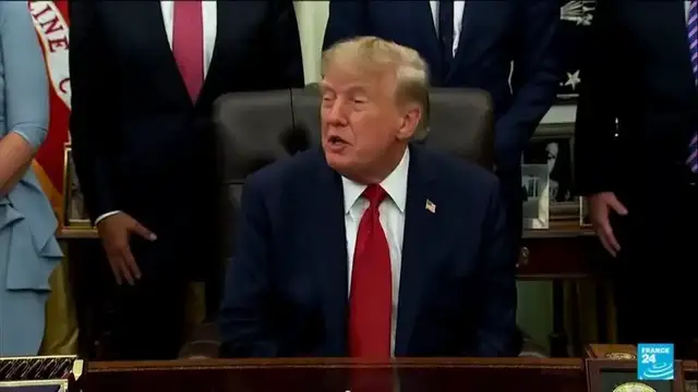 Video thumbnail for US networks halt Trump coverage after three media outlets banned