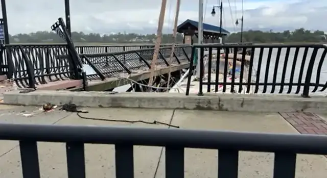 Video thumbnail for Keyport's waterfront is banged up after sailboats are freed by nor'easter