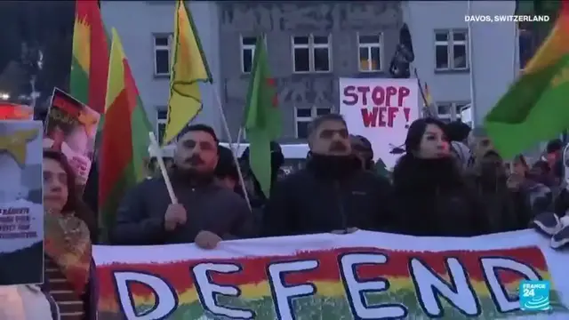 Video thumbnail for Protesters rally in Davos as Oxfam reports record billionaire wealth