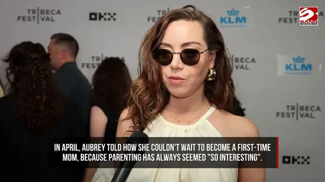 Video thumbnail for The White Lotus star Aubrey Plaza gives birth