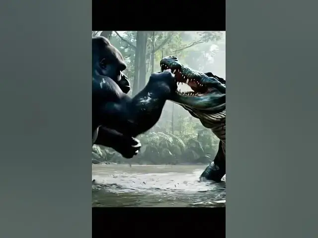 'Video thumbnail for Gorilla vs Crocodile!'