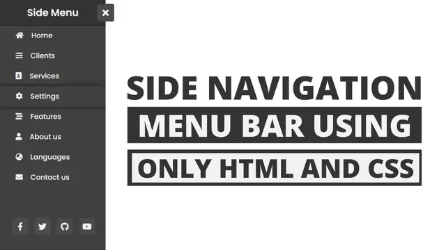 Video thumbnail for How to Create Side Navigation Bar in HTML and CSS