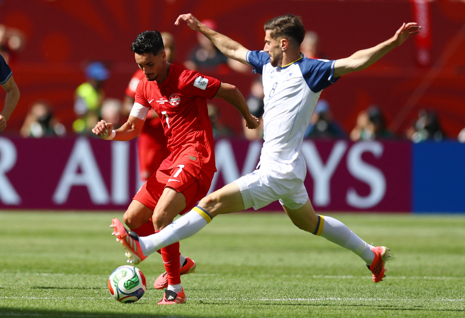 Video thumbnail for Canada and Bosnia fight out historic World Cup opener