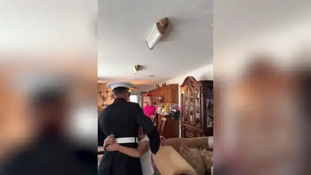 Video thumbnail for Mom "Emotional Wreck" When Marine Son Returns Home After Eight Months | Happily TV