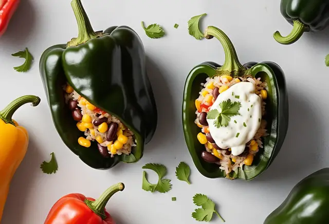 Video thumbnail for Stuffed Poblano Peppers