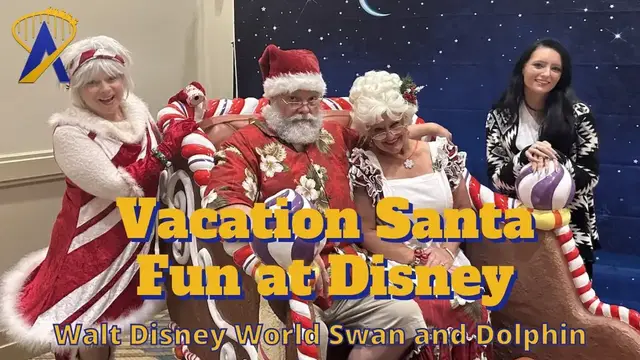 'Video thumbnail for Meeting Vacation Santa at Walt Disney World Swan and Dolphin Resort'