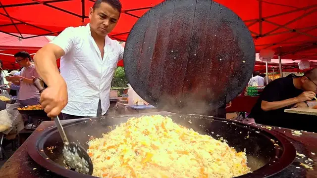 'Video thumbnail for Muslim Chinese Street Food in Shanghai!! HALAL XINJIANG Market Street Food in CHINA!'