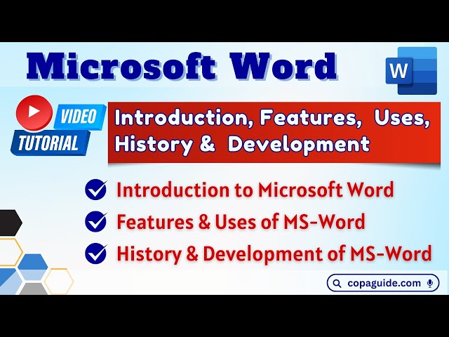Video thumbnail for ITI-COPA | Microsoft Word - Introduction, Features, Uses, History & Development
