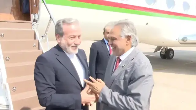 Video thumbnail for Pakistan: Iranian president arrives in Pakistan on 1st overseas trip since war with US, Israel.