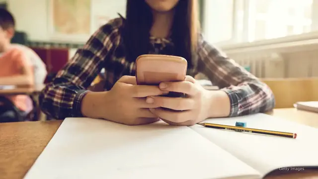'Video thumbnail for Phones out, learning in: New Alabama law changes school culture'