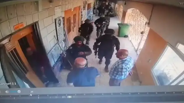 'Video thumbnail for Israeli forces seen raiding occupied West Bank school'