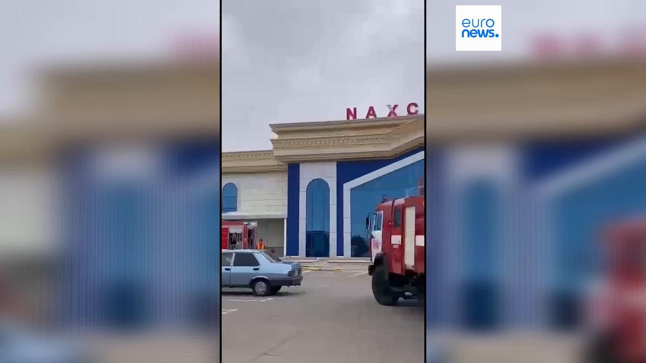 Video thumbnail for Watch: Drone strike hits Nakhchivan airport in Azerbaijan
