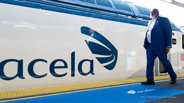 'Video thumbnail for Amtrak launches new high-speed Acela service'