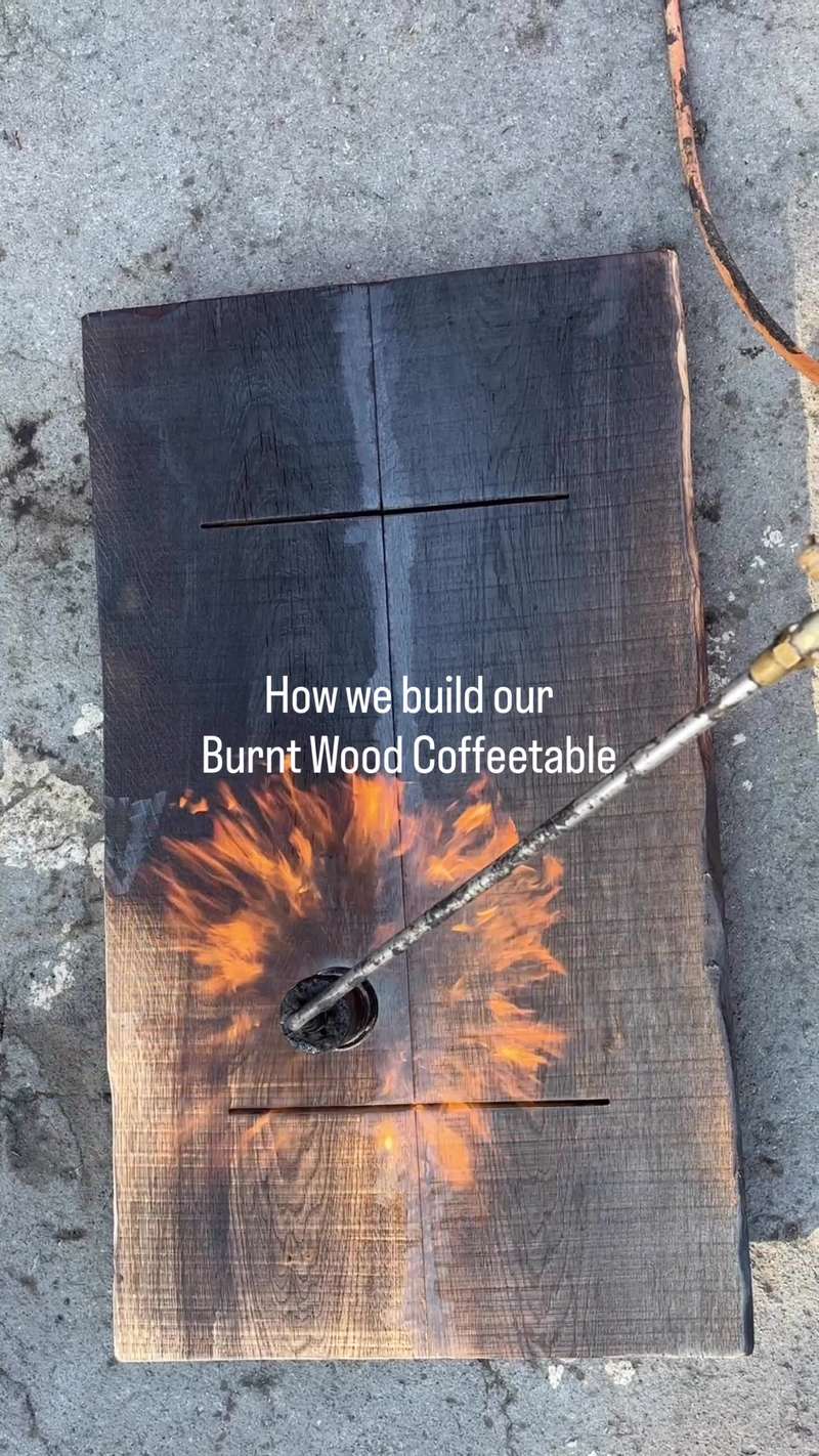 Video thumbnail for Crafting a Burnt Wood Coffee Table with Charred Oak Finish