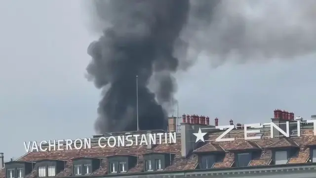 Video thumbnail for Switzerland: Rooftop Fire Erupts in Central Geneva 2.