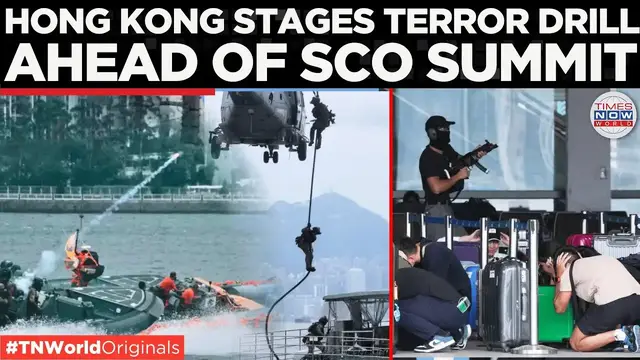 'Video thumbnail for China Tightens Grip: Hong Kong Stages Explosive Terror Drill Ahead of SCO Summit | Times Now World'
