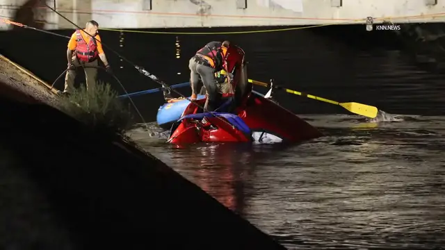 Video thumbnail for US, Bakersfield: Bakersfield Search and Rescue Assist Recovery of Car Submerged in Canal.
