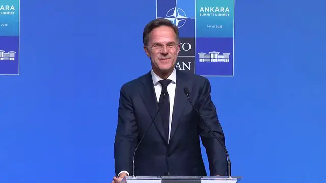 Video thumbnail for Türkiye: NATO chief Rutte addresses media after Ankara summit (3).