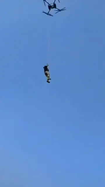 Video thumbnail for Indonesian farmer goes viral using a drone as transportation