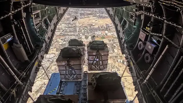 'Video thumbnail for Israel's control of airdropped aid: Limited flights and loads permitted over Gaza'