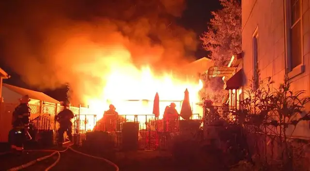 Video thumbnail for Flames consume Bergenfield garage as firefighters race to protect nearby homes