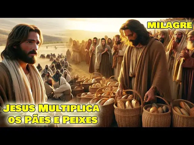 Video thumbnail for Jesus Multiplica os Pães e Peixes / Mateus 14:13–21, Marcos 6:30–44, Lucas 9:10–17 e João 6:1–14.