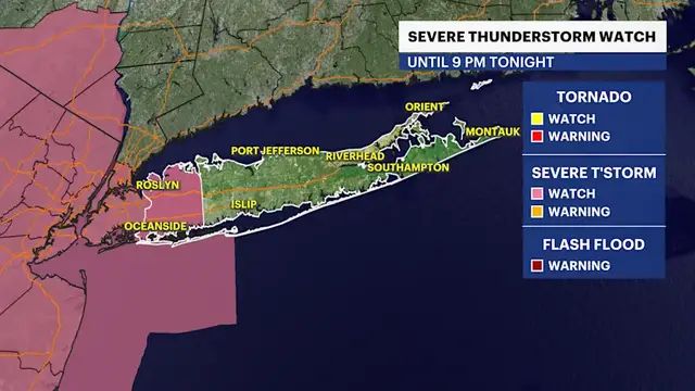 Video thumbnail for Severe thunderstorm watch issued for Nassau County as hot and humid weather continues