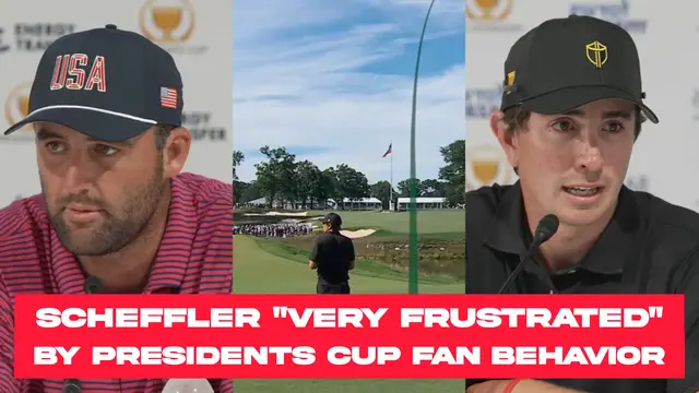Video thumbnail for Class act Scheffler frustrated by Presidents Cup fan incident with Nico Echavarria