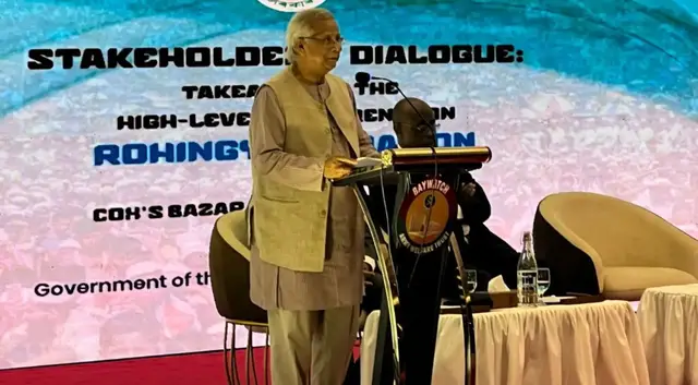 'Video thumbnail for Bangladeshi leader demands justice for Rohingya, ‘safe return’ to Myanmar'