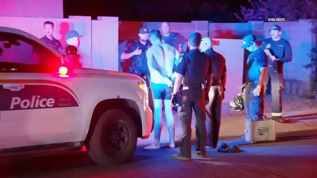Video thumbnail for US, Phoenix: Phoenix Suspect In Custody After Fleeing Crash And Climbing Onto Roof Of House.