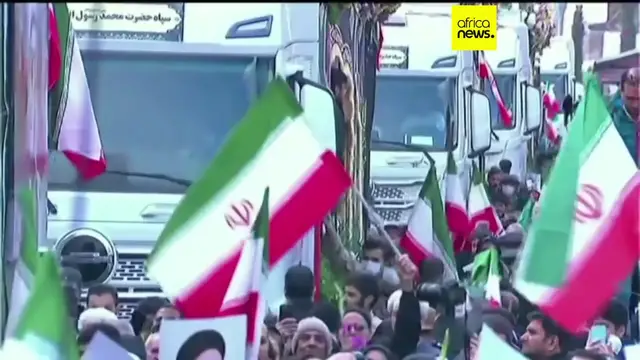 Video thumbnail for Iran: thousands attend mass funerals for killed security forces in Tehran