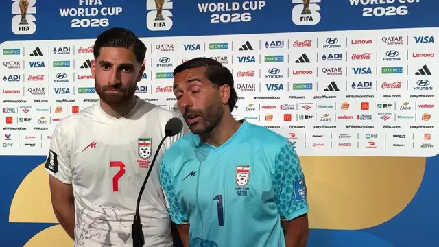 Video thumbnail for US: Iran players speak after Belgium World Cup match at SoFi Stadium.