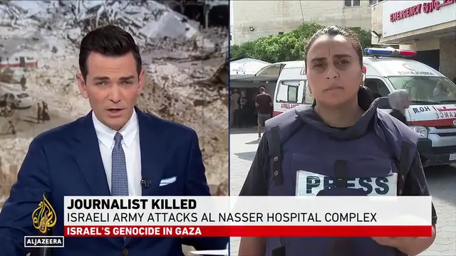 'Video thumbnail for Journalist killed in Israeli attack on Gaza's Nasser Medical Complex in Khan Younis'