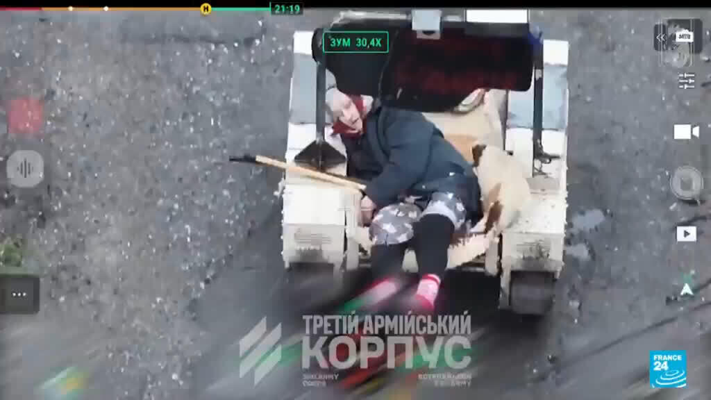 Video thumbnail for Ukrainian elderly woman rescued using robotic vehicle