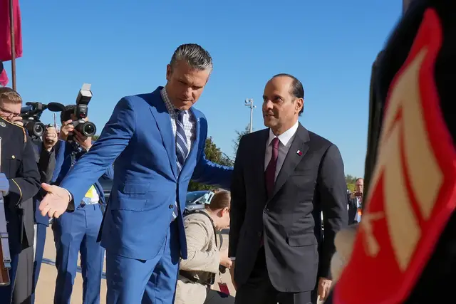 'Video thumbnail for Qatari defence minister meets with US counterpart at Pentagon'